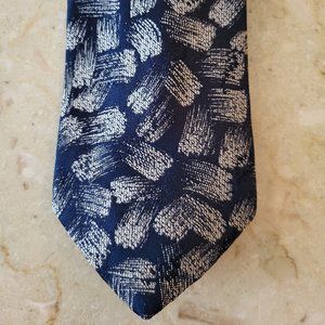 Philippe Longet New York Paris Navy & Cream Graphic Vintage Tie